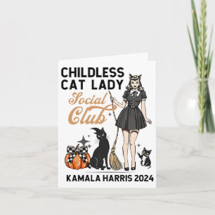 Kinderloze Cat Lady Stem Halloween Heksen Feminist Kaart
