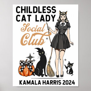 Kinderloze Cat Lady Stem Halloween Heksen Feminist Poster