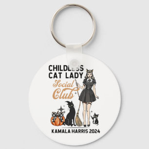Kinderloze Cat Lady Stem Halloween Heksen Feminist Sleutelhanger