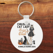 Kinderloze Cat Lady Stem Halloween Heksen Feminist Sleutelhanger (Voorkant)