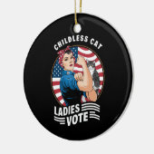 Kinderloze Cat Lady Stem  Rosie de Rivete Keramisch Ornament (Links)