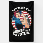 Kinderloze Cat Lady Stem  Rosie de Rivete Spandoek (Verticaal)