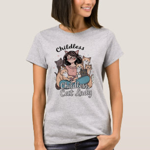 Kinderloze Cat Lady T-shirt voor dames