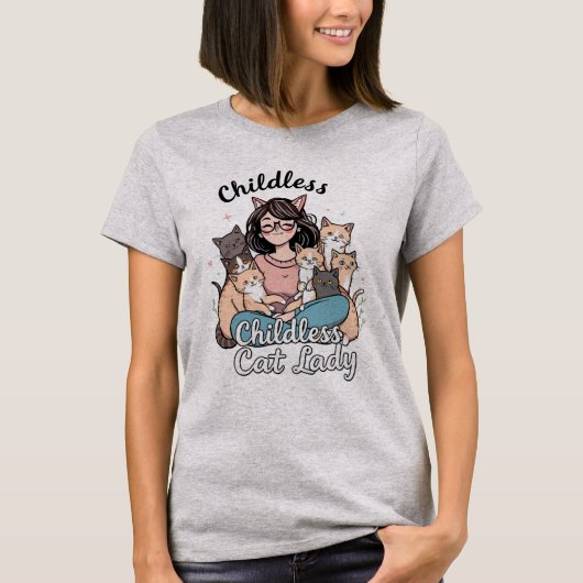 Kinderloze Cat Lady T-shirt voor dames (Voorkant)