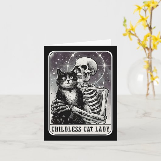 Kinderloze Cat Lady  Tarot Kaart (Gele Bloem)