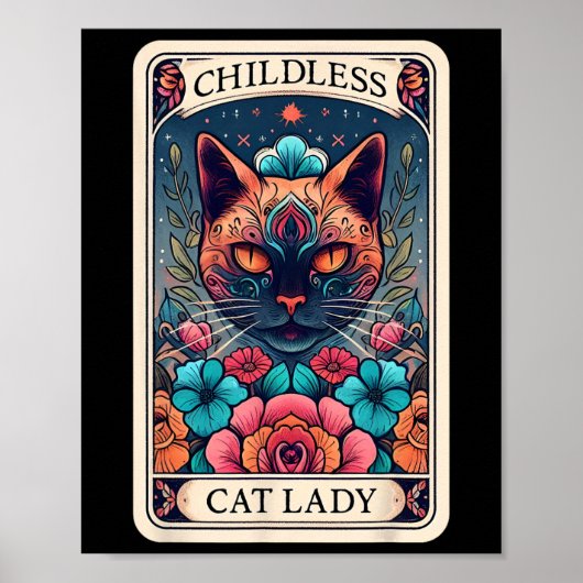 Kinderloze Cat Lady Tarot Kaart 2 Poster (Voorkant)