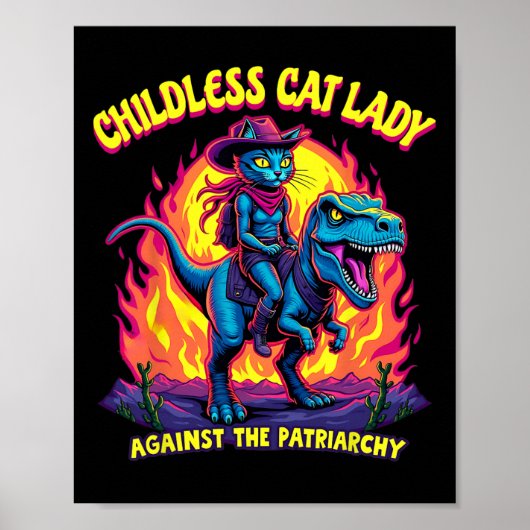 Kinderloze Cat Lady tegen het patriarchaat Cat Rid Poster (Voorkant)
