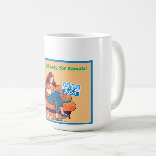 Kinderloze Cat Lady voor Harris / Walz Koffiemok (Voorkant rechts)