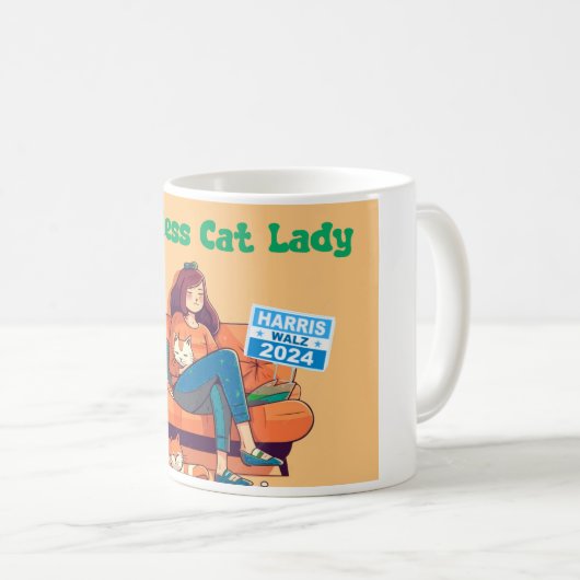 Kinderloze Cat Lady voor Harris / Walz Koffiemok (Voorkant rechts)