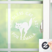 Kinderloze Cat Lady voor kamala grappige kat wit Raamsticker (Huis)