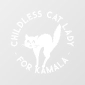 Kinderloze Cat Lady voor kamala grappige kat wit Raamsticker (Vel)
