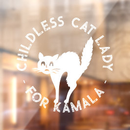 Kinderloze Cat Lady voor kamala grappige kat wit Raamsticker