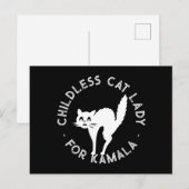 Kinderloze Cat Lady voor kamala grappige kat zwart Briefkaart (Voorkant / Achterkant)
