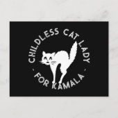 Kinderloze Cat Lady voor kamala grappige kat zwart Briefkaart (Voorkant)