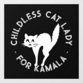 Kinderloze Cat Lady voor kamala grappige kat zwart Raamsticker (Vel)