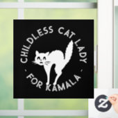 Kinderloze Cat Lady voor kamala grappige kat zwart Raamsticker (Huis)