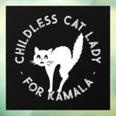 Kinderloze Cat Lady voor kamala grappige kat zwart Raamsticker (Vel 3)