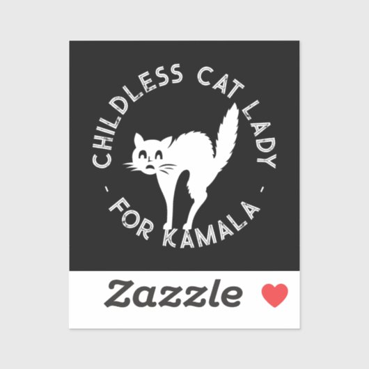 Kinderloze Cat Lady voor kamala grappige kat zwart Sticker (Vel)
