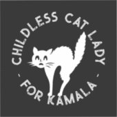 Kinderloze Cat Lady voor kamala grappige kat zwart Sticker (Voorkant)