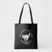 Kinderloze Cat Lady voor kamala grappige kat zwart Tote Bag (Voorkant)
