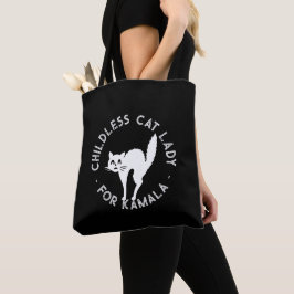 Kinderloze Cat Lady voor kamala grappige kat zwart Tote Bag