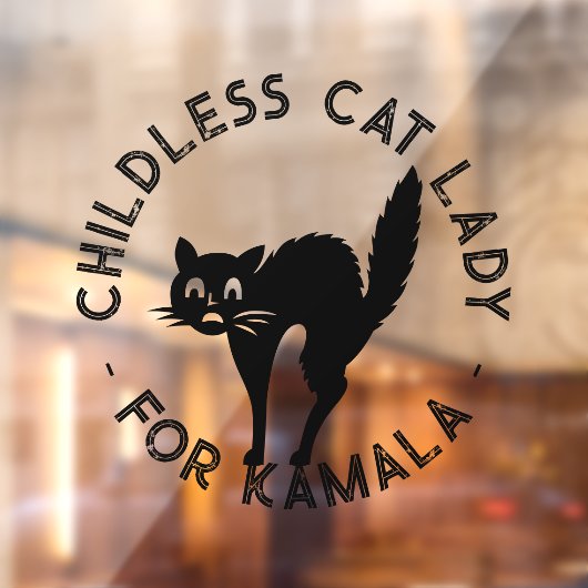 Kinderloze Cat Lady voor kamala grappige schattige Raamsticker (Vel 2)