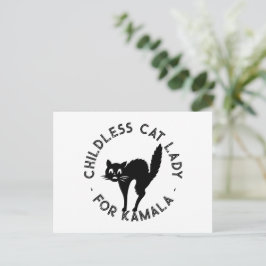 Kinderloze Cat Lady voor kamala grappige zwarte ka Briefkaart