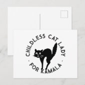 Kinderloze Cat Lady voor kamala grappige zwarte ka Briefkaart (Voorkant / Achterkant)