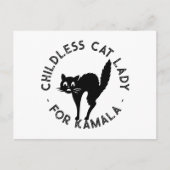 Kinderloze Cat Lady voor kamala grappige zwarte ka Briefkaart (Voorkant)