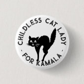 Kinderloze Cat Lady voor kamala grappige zwarte ka Ronde Button 3,2 Cm (Voorkant)