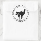 Kinderloze Cat Lady voor kamala grappige zwarte ka Ronde Sticker (Tas)