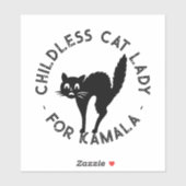 Kinderloze Cat Lady voor kamala grappige zwarte ka Sticker (Vel)