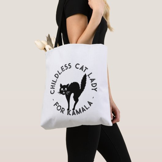 Kinderloze Cat Lady voor kamala grappige zwarte ka Tote Bag (Dichtbij)