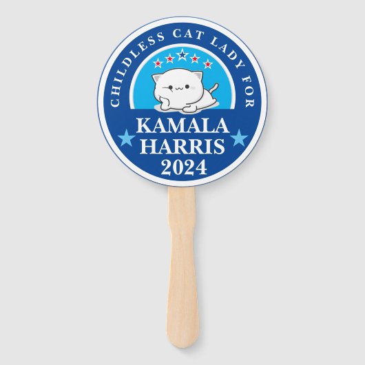 Kinderloze Cat Lady voor Kamala Harris Handwaaier (Voorkant)