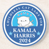Kinderloze Cat Lady voor Kamala Harris Zandsteen Onderzetter (Voorkant)