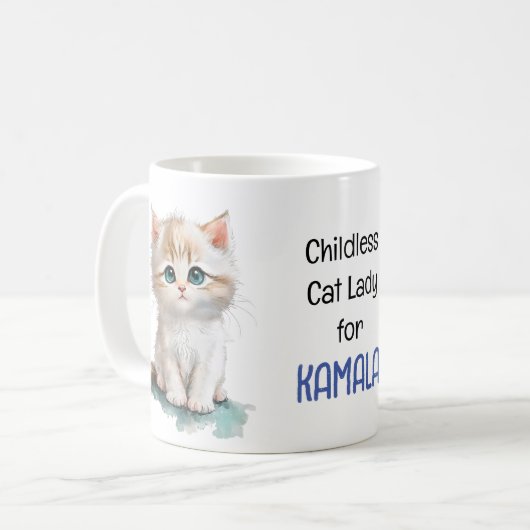 Kinderloze Cat Lady voor Kamala Koffiemok (Voorkant links)