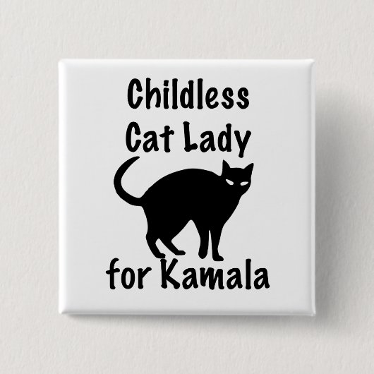 Kinderloze Cat Lady voor Kamala Vierkante Button 5,1 Cm (Voorkant)