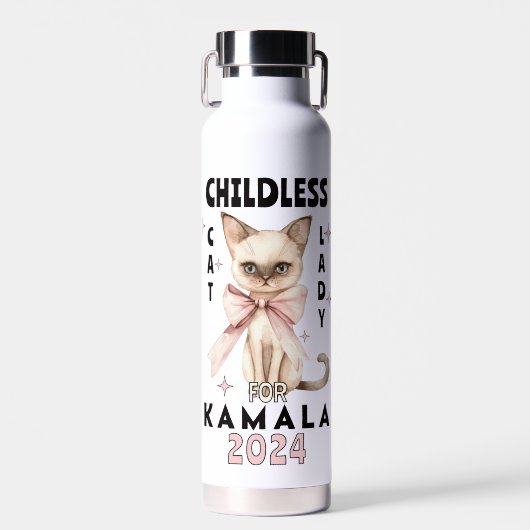 Kinderloze Cat Lady voor Kamala Waterfles (Voorkant)