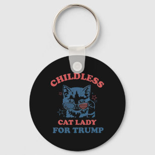 Kinderloze Cat Lady voor Trump Funny 2024 verkiezi Sleutelhanger