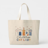 Kinderloze Cat Lady Voting Kamala Harris President Grote Tote Bag (Achterkant)