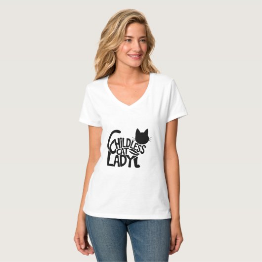 Kinderloze Cat Lady vrouwen Basic T-shirt (Voorkant volledig)