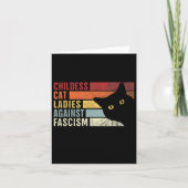 Kinderloze Cat Vrouwen Tegen Fascisme Cat Feminist Kaart (Voorkant)