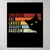 Kinderloze Cat Vrouwen Tegen Fascisme Cat Feminist Poster (Voorkant)