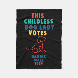 Kinderloze Dog Lady Stemmen Kamala - Harris Walz 1 Fleece Deken