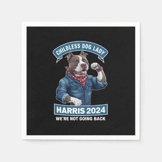 Kinderloze Dog Lady stemt Kamala-verkiezing 2024 Servet (Voorkant)