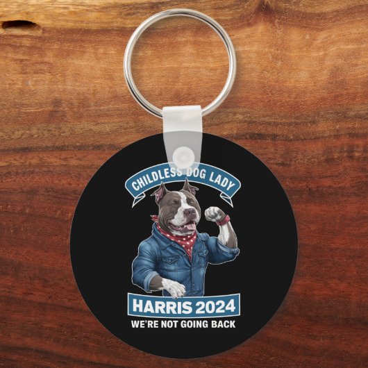 Kinderloze Dog Lady stemt Kamala-verkiezing 2024 Sleutelhanger (Voorkant)