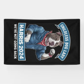 Kinderloze Dog Lady stemt Kamala-verkiezing 2024 Spandoek (Horizontaal)