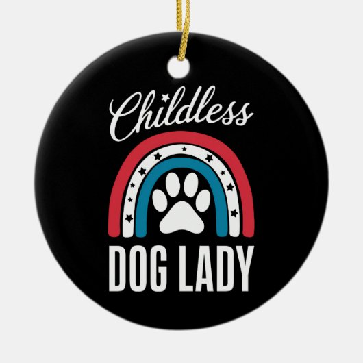 Kinderloze Dog Lady Verkiezingsstem 2024 Rainbow U Keramisch Ornament (Voorkant)