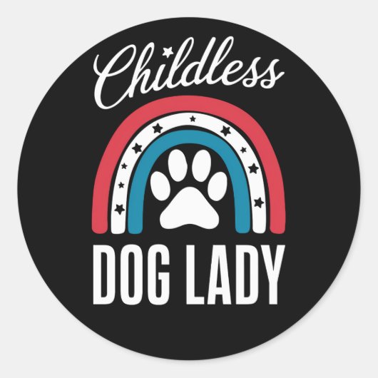 Kinderloze Dog Lady Verkiezingsstem 2024 Rainbow U Ronde Sticker (Voorkant)