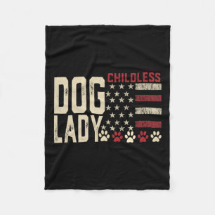Kinderloze Dog Lady Vote 2024 Amerikaanse vlag Dem Fleece Deken